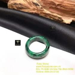 Nhẫn ngọc cẩm thạch xanh đen, bản 8 ly - Ảnh 5