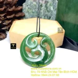 Mặt dây chuyền ngọc bích Maori kiểu Koru, kích thước 50mm - Ảnh 5