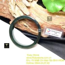 Vòng ngọc bích Canada xanh đậm vân xám, bản vuông - Ảnh 6