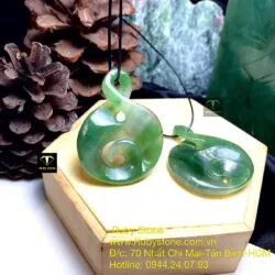 Mặt dây chuyền ngọc bích Maori kiểu twist, kích thước 50mm - Ảnh 3