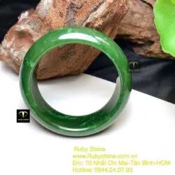 Vòng bản liền ngọc bích Canada xanh lý, bản 20mm - Ảnh 6