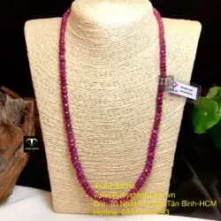 Bộ sản phẩm vòng cổ và vòng tay Ruby thiên nhiên mài giác - Hình ảnh 4