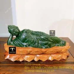 Tượng Phật Adida ngọc bích Canada, KT 21,6x7,8x6cm. Nặng 1,2kg - Hình ảnh 5
