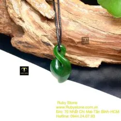 Mặt dây chuyền ngọc bích Maori kiểu twist, kích thuớc 36mm - Ảnh 5