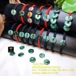 Vòng tết tay Đồng điếu sơn thuỷ dầu lý đơn, đường kính 15mm