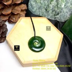 Mặt dây chuyền ngọc bích Koru Maori, kích thước 30mm - Ảnh 3