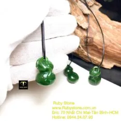 Mặt dây chuyền Hồ lô ngọc bích Canada, kích thước 25mm