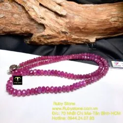 Bộ sản phẩm vòng cổ và vòng tay Ruby thiên nhiên mài giác - Hình ảnh 6