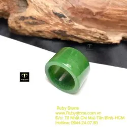 Nhẫn càn long Ngọc bích xanh lá VIP, bản 16mm