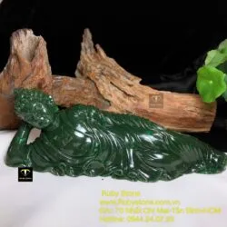 Tượng Phật Adida ngọc bích Canada, KT 21,6x7,8x6cm. Nặng 1,2kg - Hình ảnh 4