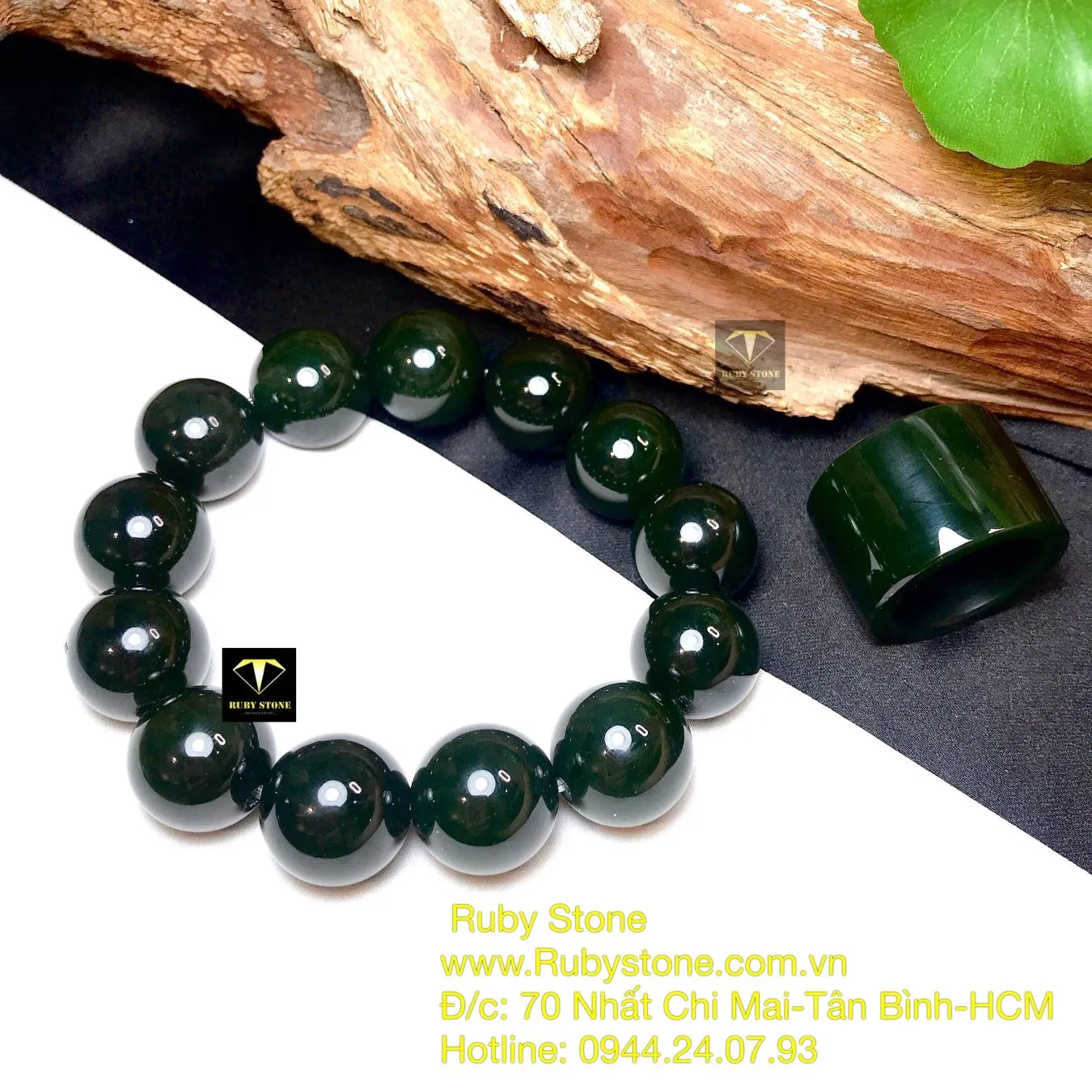 Vòng chuỗi và nhẫn càn long Ngọc bích xanh đậm Vòng chuỗi và nhẫn càn long Ngọc bích xanh đậm - Ảnh 5