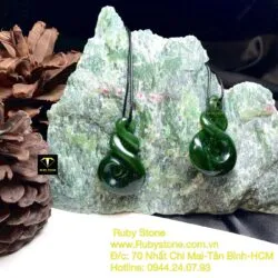 Mặt dây chuyền ngọc bích Maori kiểu double twist, kích thuớc 40mm - Ảnh 4