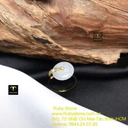 Nhẫn đồng điếu Băng ngọc, vàng 18k - Ảnh 3