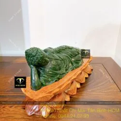 Tượng Phật Adida ngọc bích Canada, KT 21,6x7,8x6cm. Nặng 1,2kg - Hình ảnh 7
