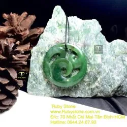 Mặt dây chuyền ngọc bích Maori kiểu Koru, kích thước 50mm - Ảnh 7