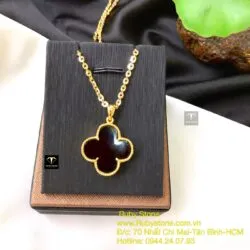 Mặt cỏ bốn cánh Phỉ Thúy Mực Dục, vàng 18k - Ảnh 4
