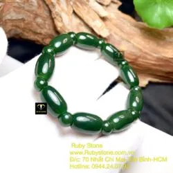 Vòng tay Lu thống ngọc bích xanh đậm VIP - Ảnh 5
