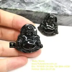 Phật Di Lặc ngọc Cẩm thạch đen huyền