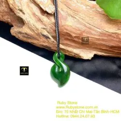 Mặt dây chuyền ngọc bích Maori kiểu twist, kích thuớc 36mm - Ảnh 4