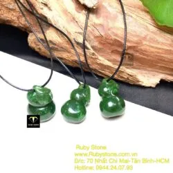 Mặt dây chuyền Hồ lô ngọc bích Canada, kích thước 25mm - Hình ảnh 5