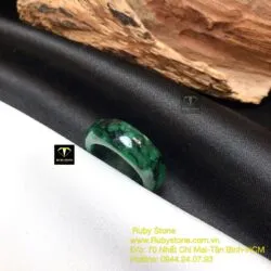 Nhẫn ngọc cẩm thạch xanh đen, bản 8 ly - Ảnh 7