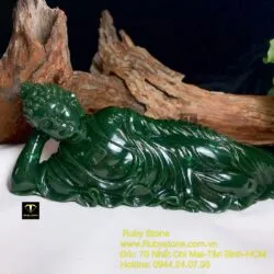 Tượng Phật Adida ngọc bích Canada, KT 21,6x7,8x6cm. Nặng 1,2kg - Hình ảnh 3