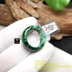 Nhẫn ngọc cẩm thạch sơn thuỷ bản 8 ly - Ảnh 2