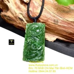 Mặt dây chuyền ngọc bích Canada chạm Rồng, kích thước 48mm - Hình ảnh 9