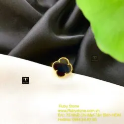 Nhẫn cỏ bốn cánh ngọc Mực Dục, vàng 18k - Hình ảnh 6