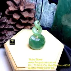 Mặt dây chuyền ngọc bích Maori kiểu double twist, kích thuớc 50mm - Ảnh 3