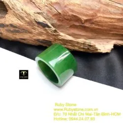 Nhẫn càn long Ngọc bích xanh lá VIP, bản 16mm