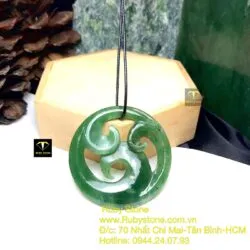 Mặt dây chuyền ngọc bích Maori kiểu Koru, kích thước 50mm - Ảnh 4