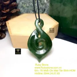 Mặt dây chuyền ngọc bích Koru Maori, kích thước 70mm - Hình ảnh 3