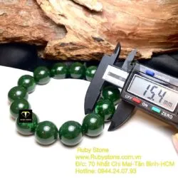 Vòng chuỗi Ngọc bích Canada xanh lý đậm 15 ly - Hình ảnh 2