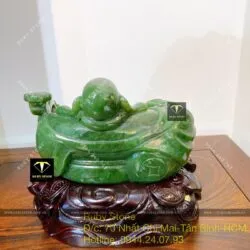 Tượng Phật Di lặc ngọc bích, KT 21x18x16cm, nặng 3,1kg - Hình ảnh 8