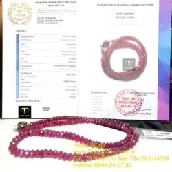 Bộ sản phẩm vòng cổ và vòng tay Ruby thiên nhiên mài giác - Hình ảnh 5