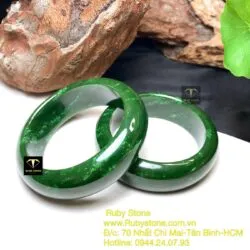 Vòng bản liền ngọc bích Canada xanh lý, bản 20mm - Ảnh 3