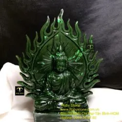 Tượng Thích Ca ngọc bích Canada, KT 13x12x3.5cm