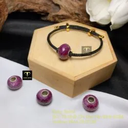 Vòng tay charm Ruby Nam Phi mài giác (facet)