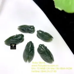 Ngọc thiền (ve sầu) ngọc bích Canada, KT 16mm - Hình ảnh 8