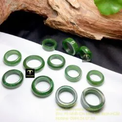 Nhẫn cặp Ngọc bích xanh lá, bản 8 ly - Ảnh 2