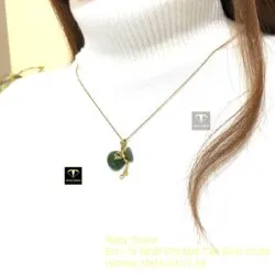 Mặt dây chuyền túi tiền Ngọc bích, vàng 18k