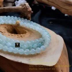 Chuỗi phỉ thuý lam băng 7 ly 108 hạt - Ảnh 3