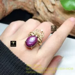 Nhẫn nhện Ruby Nam Phi, vàng 18k - Ảnh 4