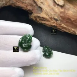 Tỳ hưu Ngọc bích chạm khắc tinh xảo, kích thước 20mm - Ảnh 5