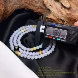 Vòng cổ Phúc-Lộc-Thọ ngọc Cẩm thạch 5,9 ly