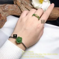 Vòng tay Pandora bạc mix charm hoa sen ngọc bích Canada - Hình ảnh 5
