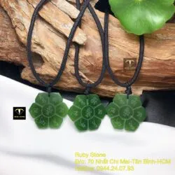 Mặt dây chuyền Lục Tự Đại Minh Chân Ngôn liên hoa, mặt sau khắc chữ “Om”, KT 30mm - Hình ảnh 6