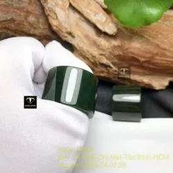 Nhẫn càn long Ngọc bích xanh đậm, bản 20mm Nhẫn càn long Ngọc bích xanh đậm, bản 20mm