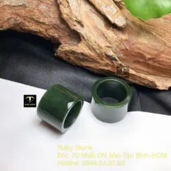 Nhẫn càn long Ngọc bích xanh đậm, bản 20mm Nhẫn càn long Ngọc bích xanh đậm, bản 20mm